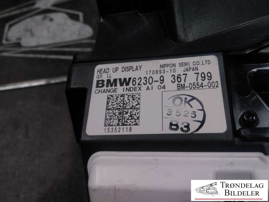 Instrument head-up display (HUD) til BMW 7-Serie 2015-->> (G11/G12) (G11/G12) (BMW|6230-9367799|170893-10|)