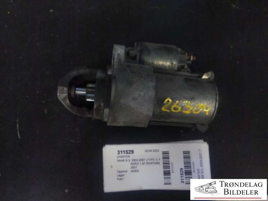 Starter til Saab 9-3, 2003-2007 (Type II, Fase 1)