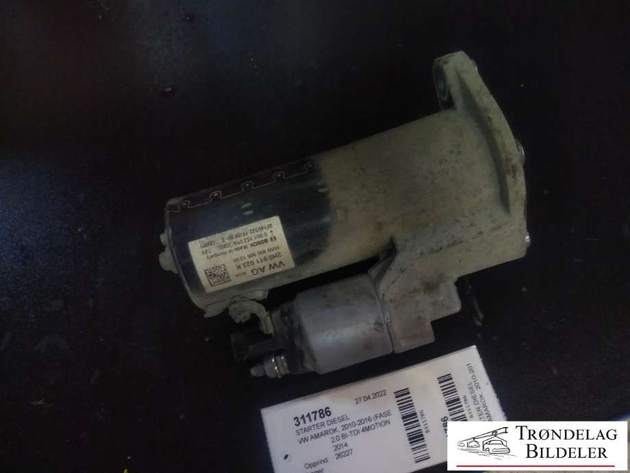Starter diesel til VW Amarok 2010-2016 (Type I, Fase 1)  (VW AG|2H0 911 023K|0 001 153 019|)