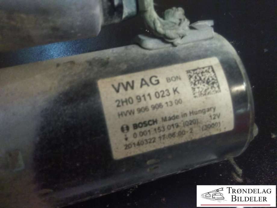 Starter diesel til VW Amarok 2010-2016 (Type I, Fase 1)  (VW AG|2H0 911 023K|0 001 153 019|)