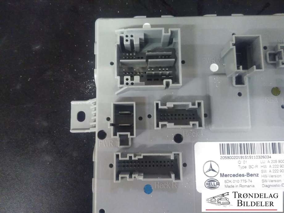 Styreenhet comfort (BCM) til Mercedes C-Klasse 2014-2018 (Fase 1) (W205) (W205) (MERCEDES-BENZ|A 205 900 20 19|5DK 010 775-74|A222 901 12 03)