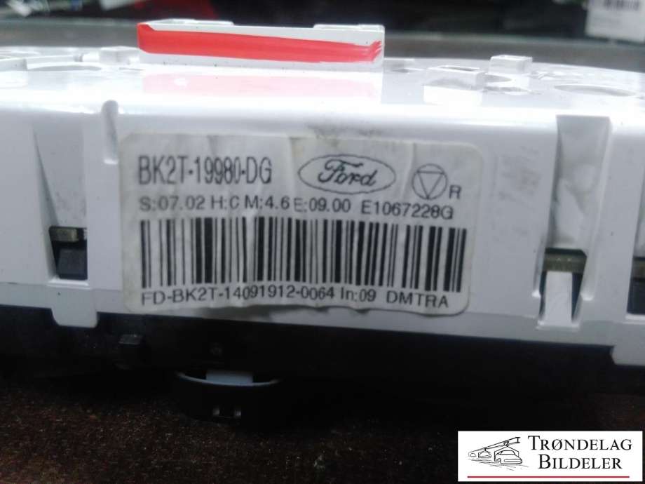 Varmeapparat betjening til Ford Transit 2014-->>  (FORD|BK2T-19980-DG|)