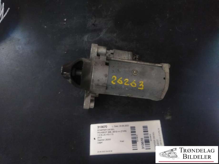 Starter diesel til Peugeot 308, 2013-2021 (Type II)  (VALEO|9662854180 02)