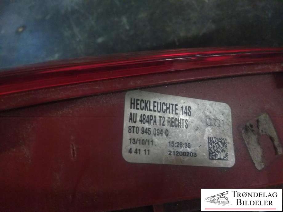 Baklykt høyre indre til Audi A5 2007-2016 (Type I)  (B311840|)