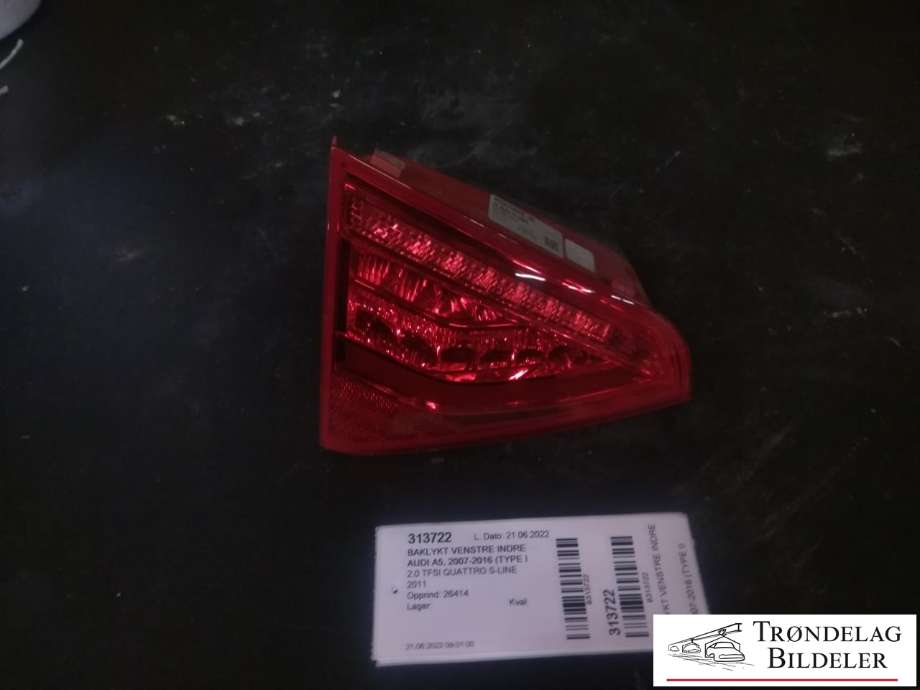 Baklykt venstre indre til Audi A5 2007-2016 (Type I) (8T0 945 093C|)