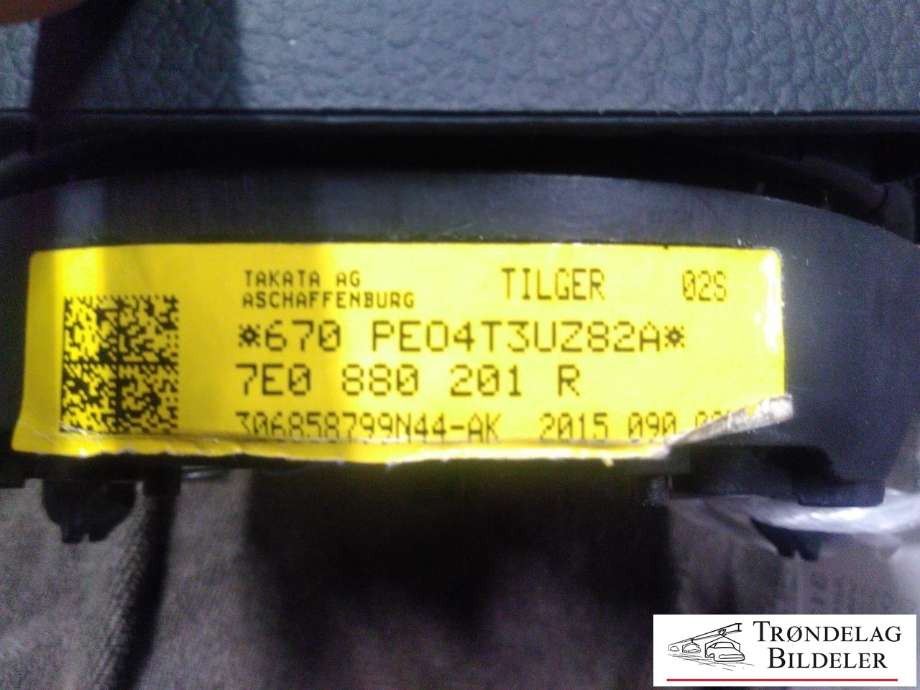 Airbag rattpute til VW Transporter / Caravelle 2009-2015 (Fase 2) (T5) (T5) (7E0880201R|)