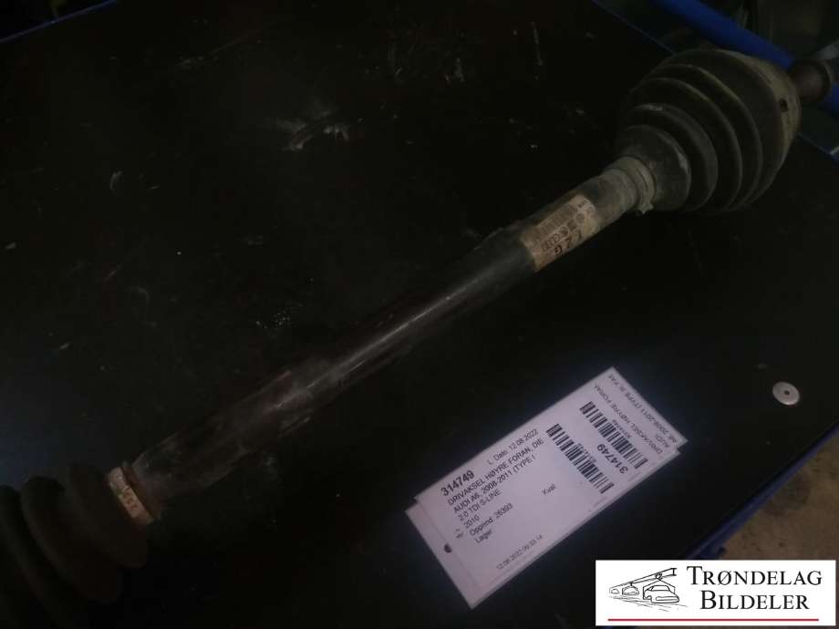 Drivaksel høyre foran, diesel/manuell til Audi A6 2008-2011 (Type III, Fase 2) (C6) (C6) (4F0 407 272 G|)