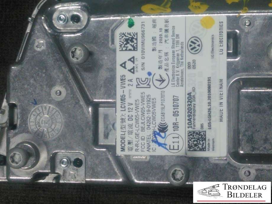 Instrumentpanel til VW ID.4 2020-->>  (LCW05-VWE5|10A920320A|)