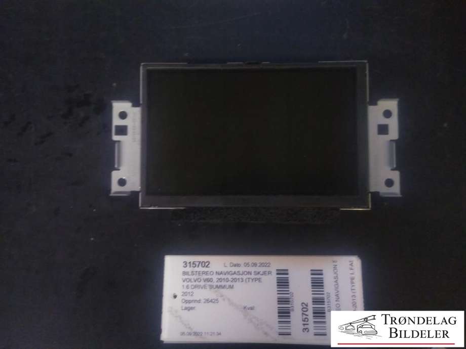 Bilstereo navigasjon skjerm til Volvo V60, 2010-2013 (Type I, Fase 1) (BOSCH|7 609 501 530)