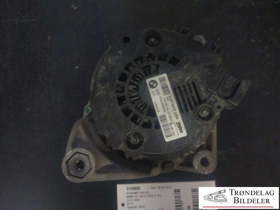 Dynamo diesel til BMW X5 2013-2018 (F15) (F15) (VALEO|8570675 AI04|FGN23S068|2616716D)