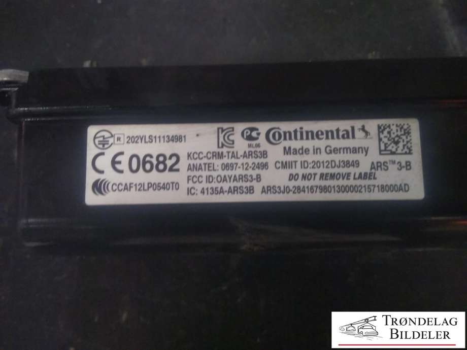 Sensor radar til Mitsubishi Outlander 2015-->> (Type III, Fase 2)  (CONTINENTAL|0697-12-2496|KCC-CRM-TAL-ARS3B|2012DJ3849)