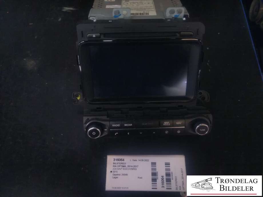Bilstereo til Kia Optima, 2014-2017  (KIA|96560-4U650CA)