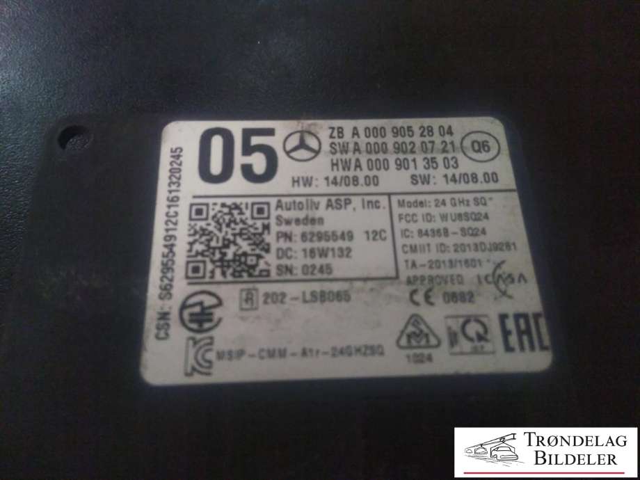 Sensor radar til Mercedes GLA 2014-2020 (X156) (X156) (MERCEDES BENZ|A 000 905 29 04|A 000 902 07 21|A 000 901 35 03)