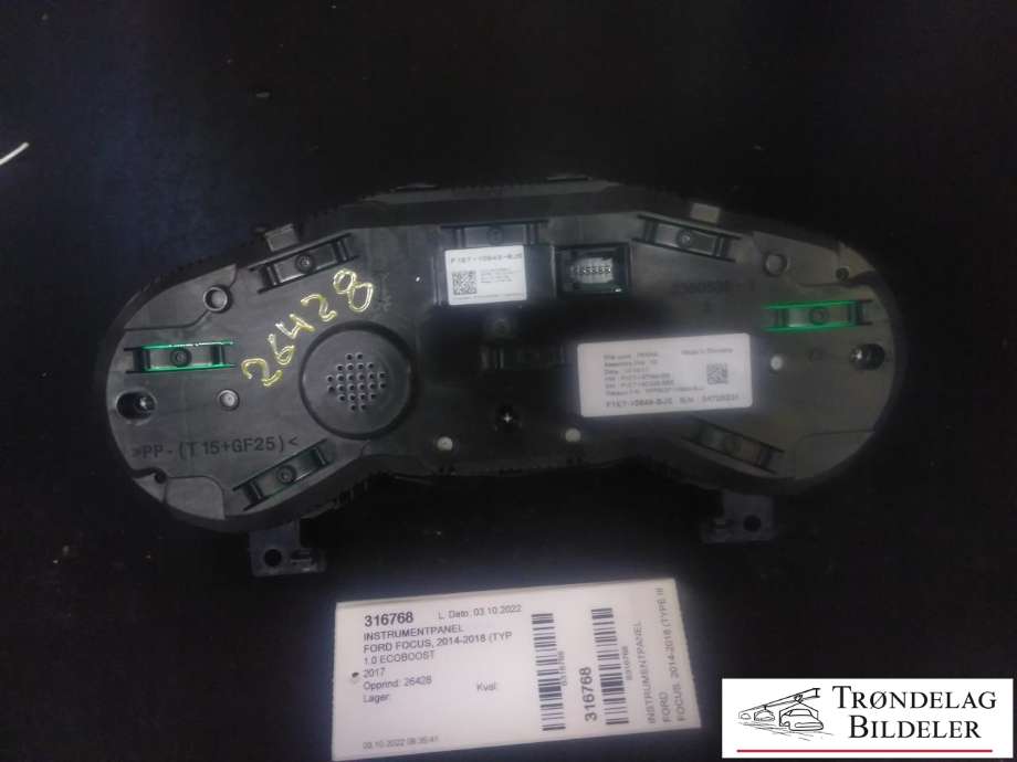 Instrumentpanel til Ford Focus 2014-2018 (Type III, Fase 2)  (FORD|F1ET-10849-BJS|F1ET-14F094-BB|34728231)