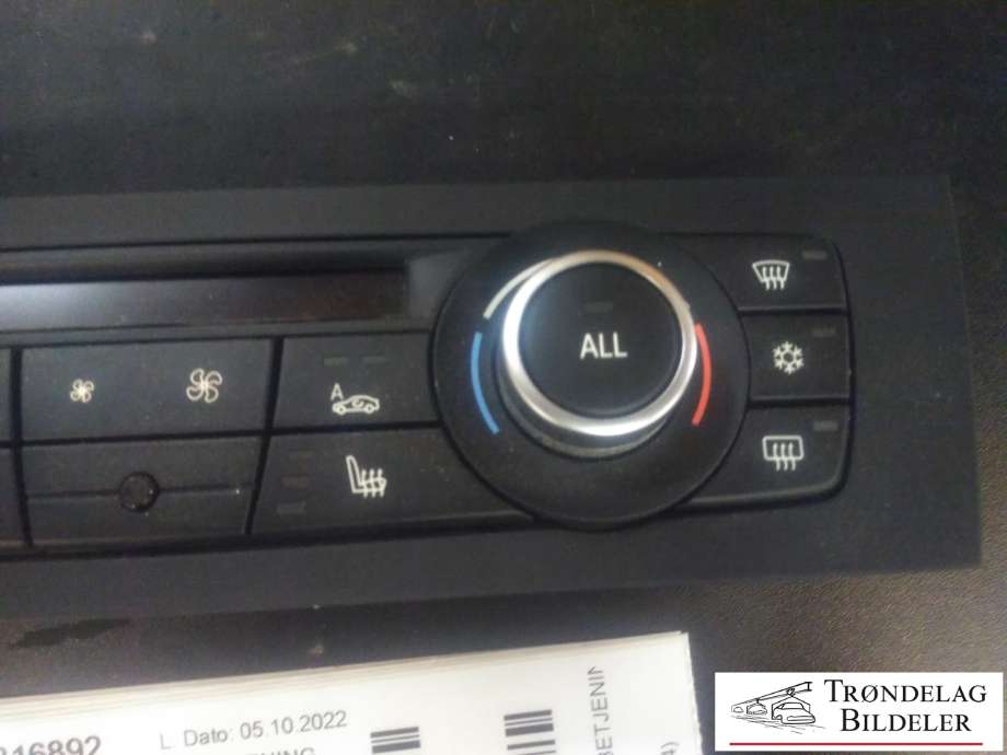 Varmeapparat betjening til BMW X1 2009-2015 (E84) (E84) (BMW|6411 9221852-05|100476746|A2C53399847)