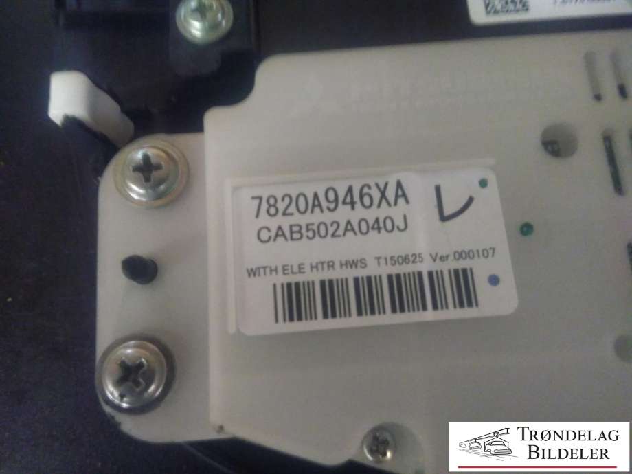 Varmeapparat betjening til Mitsubishi Outlander 2015-->> (Type III, Fase 2)  (7802A946XA|CAB502A040J|8002B409)