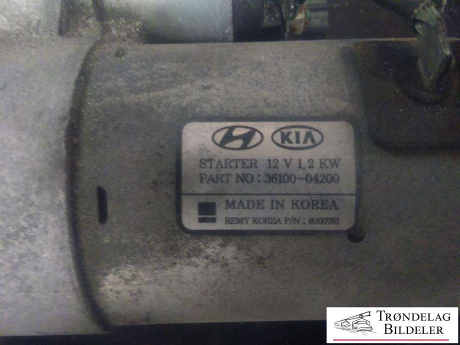 Starter til Hyundai i20 2015-2020 (Type II)  (KIA|36100-04200|8000781|)