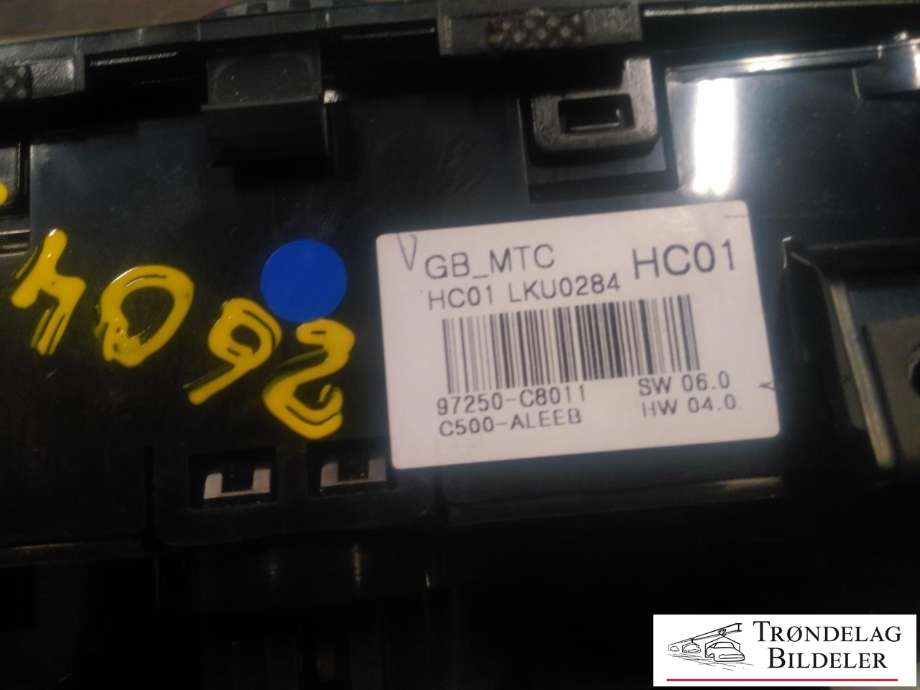 Varmeapparat betjening til Hyundai i20 2015-2020 (Type II)  (97250C8201|C500-ALEEB|)