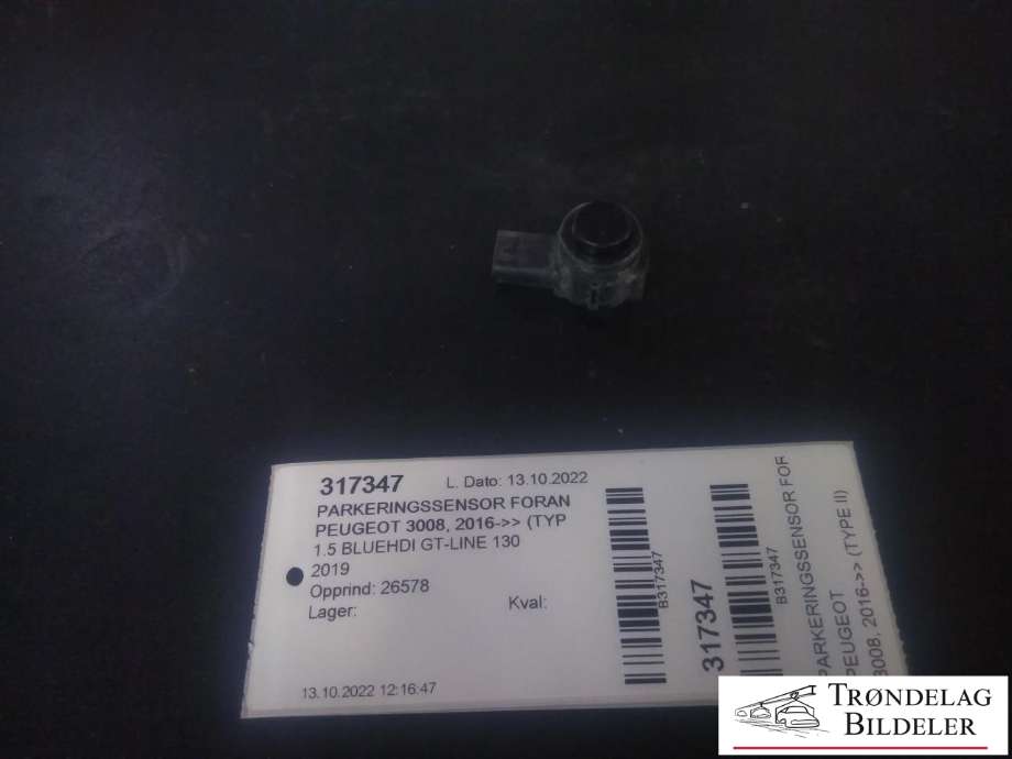 Parkeringssensor foran til Peugeot 3008 2016-->> (Type II) (9827917377|026305342|)