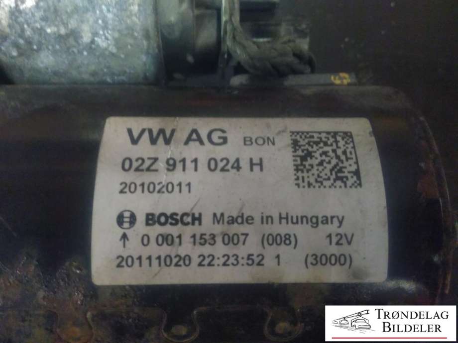 Starter diesel til VW Passat 2011-2015 (B7) (B7) (VW AG|02Z 911 024H|0 001 153 007|20111020)