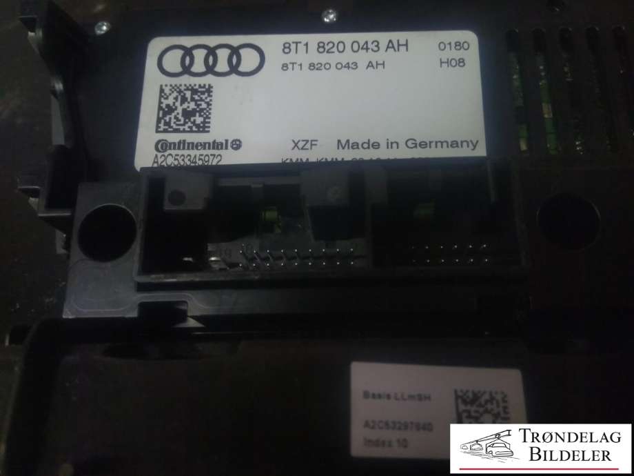Varmeapparat betjening til Audi Q5 2008-2012 (Type I, Fase 1)  (CONTINENTAL|8T1 820 043 AH|A2C53297840|A2C53345972)