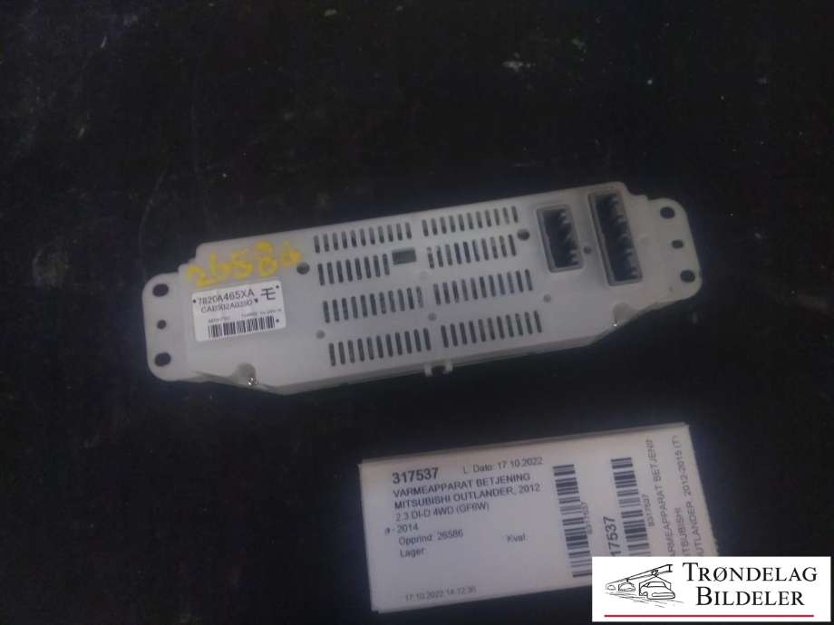 Varmeapparat betjening til Mitsubishi Outlander 2012-2015 (Type III, Fase 1)  (7820A465XA|CAB502A039D|)