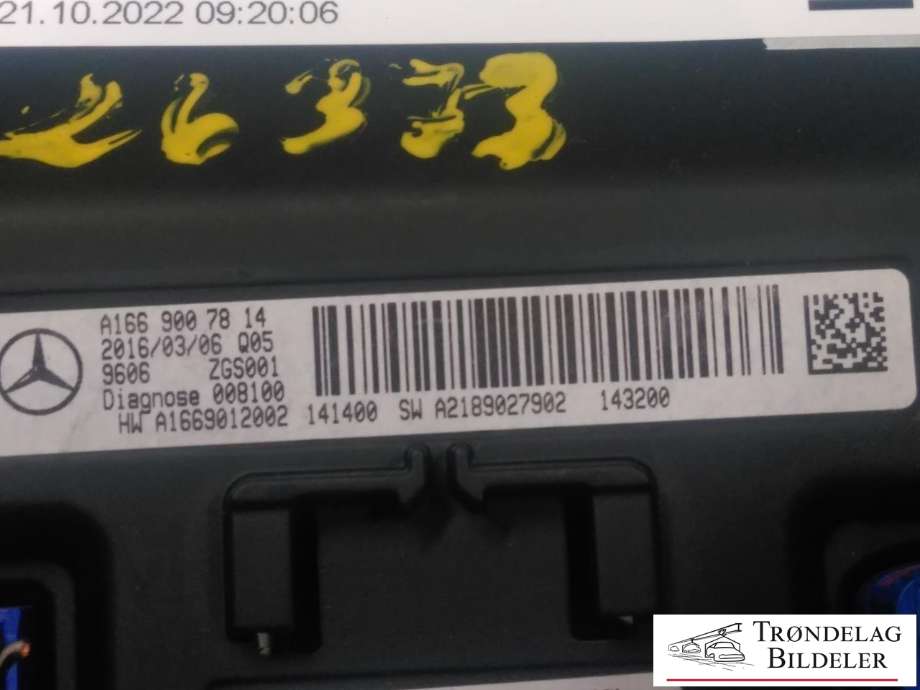 Bilstereo navigasjon skjerm til Mercedes B-Klasse, electric drive 2014-2018 (W242) (W242) (A1669007814|)