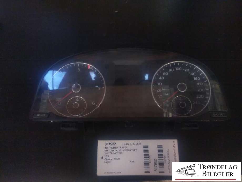 Instrumentpanel til VW Caddy 2015-2020 (Type III, Fase 3) (2K5920876F|)