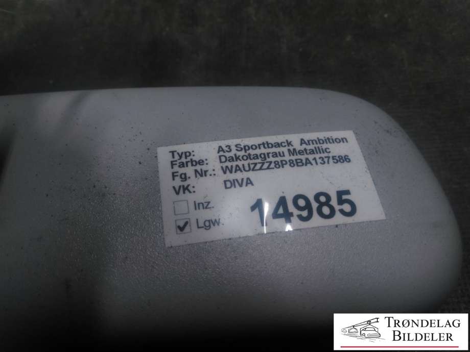 Speil innvendig til Audi A3 2009-2012 (Type II, Fase 2) (8P0 857 511|)
