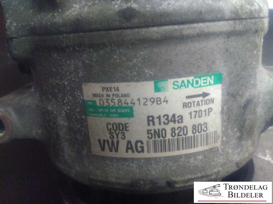 Aircondition kompressor til VW Passat 2005-2010 (B6) (B6) (SANDEN|5Q0820803F|5Q0820803K|890632|5Q0820803D|5Q0820803J|5Q0820803G|1K0820803A|1K0820803B|1K0 820 859 F|1K0 820 859 S|1K0820803L|1K0820803M|5Q0820803M|1K0820803G|1K0820803J|1K0820803K|1K0820803N|1K0820803P|1K0820803Q|1K0820803S|5K0820803|5K0820803A|5K0820803B|5K0820803C|5K0820803D|5K0820803E|5K0820803F|5K0820803G|5K0820803H|5K0820803J|5K0820803K|5N0820803|890633|5N0820803C|1K0 820 808 B|5N0820803H)