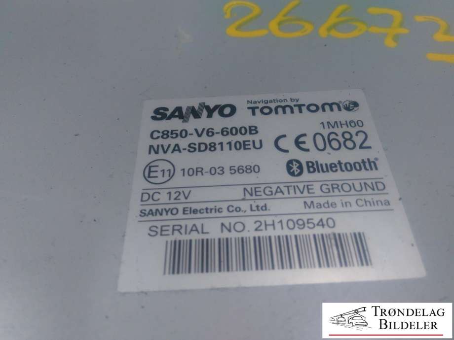Bilstereo navigasjon til Mazda 3 2009-2013 (Type II)  (SANYO|C850-V6-600B|NVA-SD8110EU|)