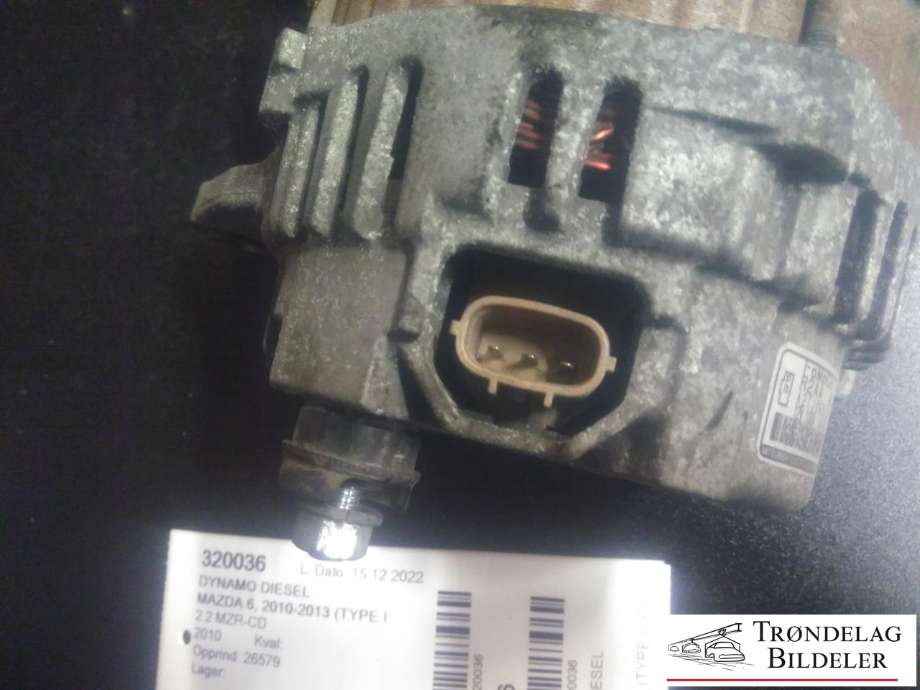 Dynamo diesel til Mazda 6 2010-2013 (Type II, Fase 2)  (FOMOCO|A2TJ0681A|)
