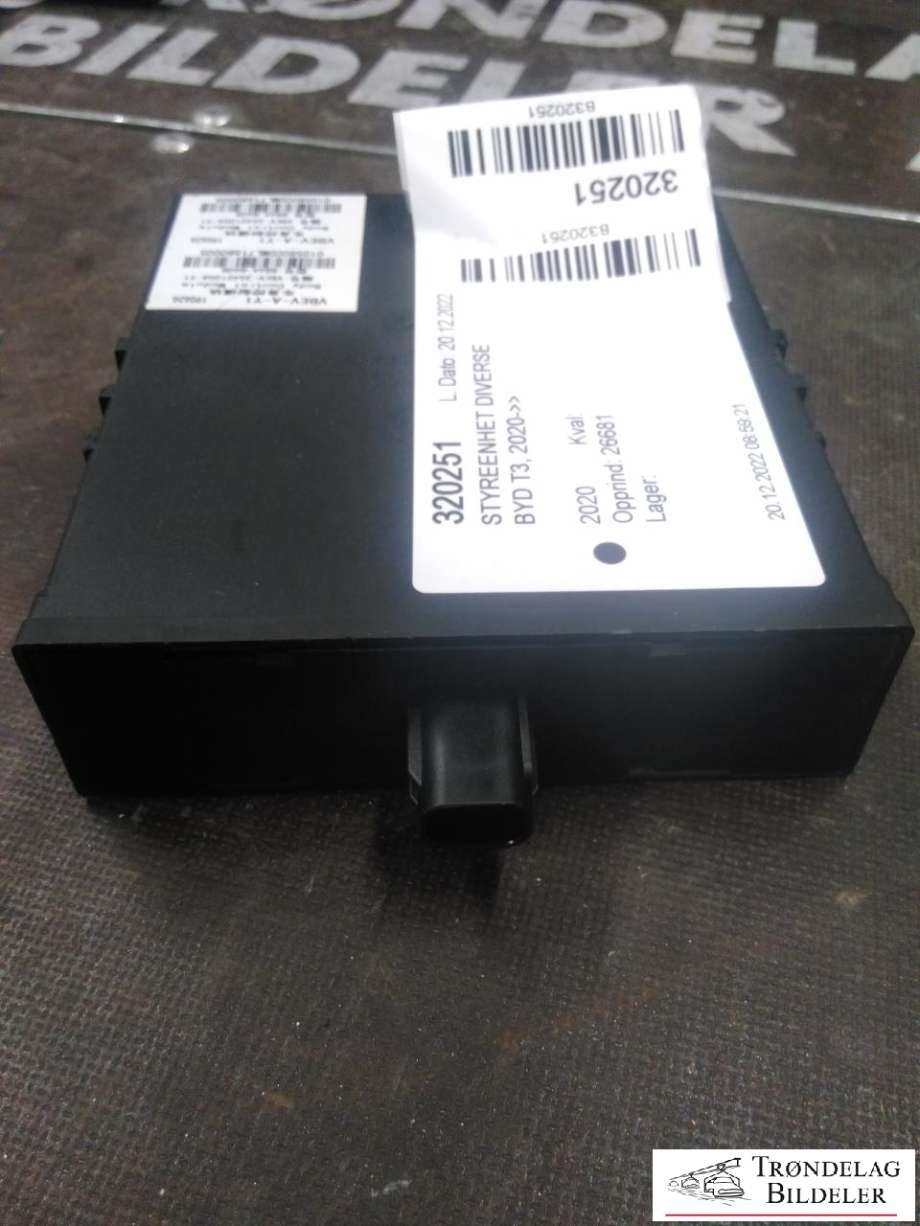 Styreenhet diverse til BYD T3 2020-->>  (VBEV-A-Y1|VBEV-3640100A-Y1|B86A-B60B)