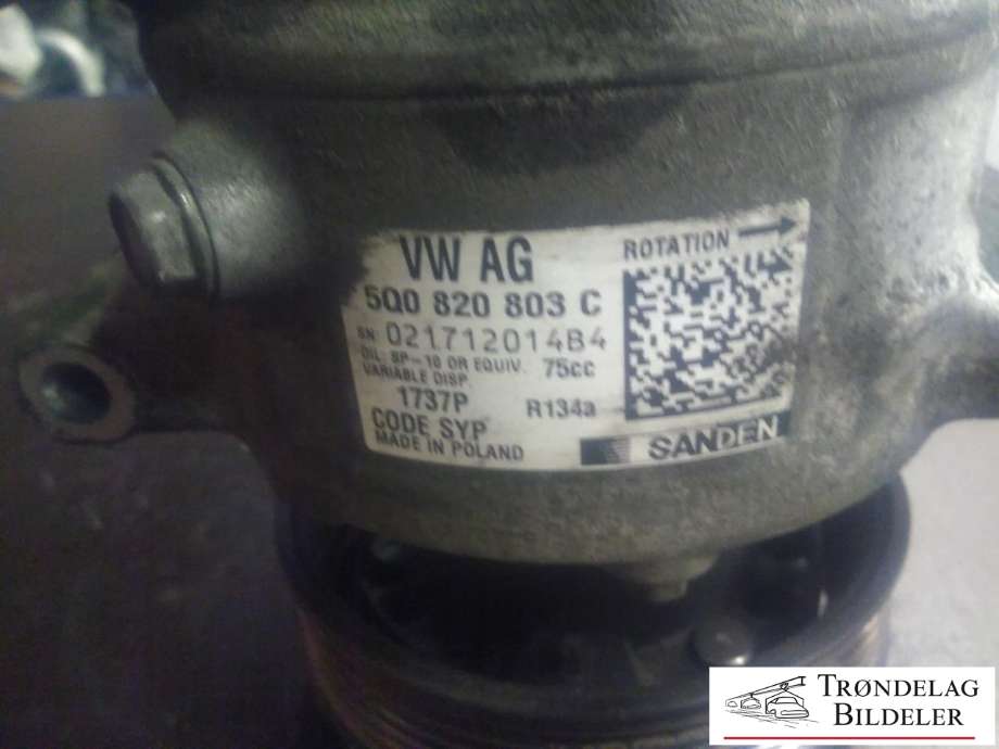 Aircondition kompressor til Škoda Octavia 2013-2016 (Type III, Fase 1)  (VW AG|5Q0820803F|5Q0820803K|890632|5Q0820803D|5Q0820803J|5Q0820803G|1K0820803A|1K0820803B|1K0820803H|1K0820803K|1K0820803L|1K0820803M|5Q0820803M|1K0820803G|1K0820803J|1K0820803N|1K0820803P|1K0820803Q|1K0820803S|5K0820803|5K0820803A|5K0820803B|5K0820803C|5K0820803D|5K0820803E|5K0820803F|5K0820803G|5K0820803H|5K0820803J|5K0820803K|5N0820803|5N0820803A/B|5N0820803C|5N0820803D|5N0820803H)