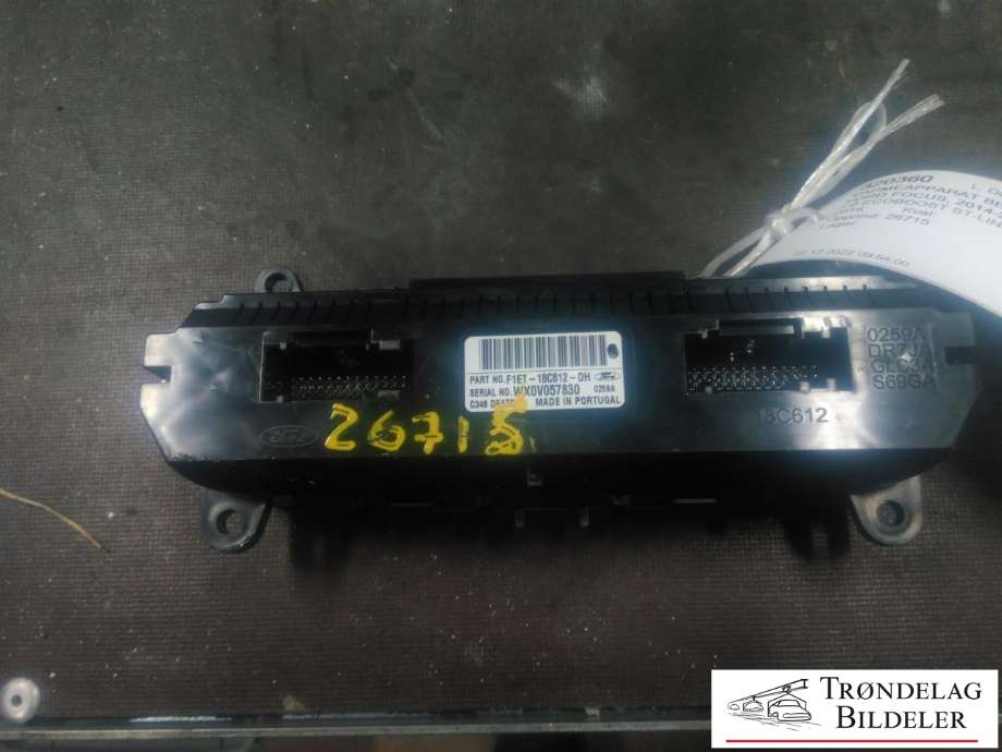 Varmeapparat betjening til Ford Focus 2014-2018 (Type III, Fase 2)  (FORD|F1FET-18C612-DH|WX0V057830|)