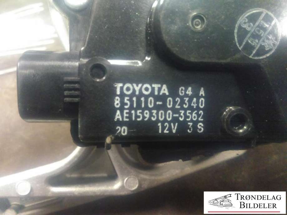 Viskermotor frontrute komplett m/overføring til Toyota Auris 2015-2019 (Type II, Fase 2)  (TOYOTA|85110-02340|AE159300-3562|)