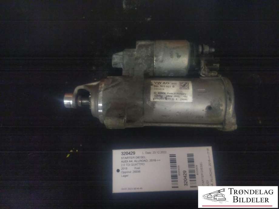 Starter diesel til Audi A4, Allroad, 2016-->> (Type II) (B9) (B9) (VW AG|04L 911 021 B)