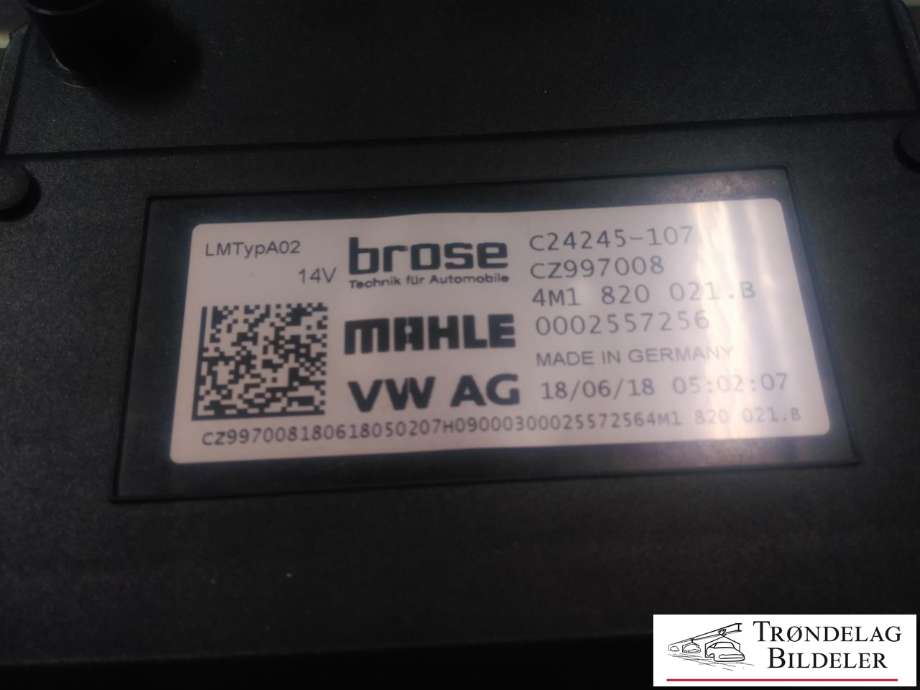 Varmeapparat motor til Audi A4, Allroad 2016-->> (Type II) (B9) (B9) (MAHLE|C24245-107|4M1 820 021 B|)
