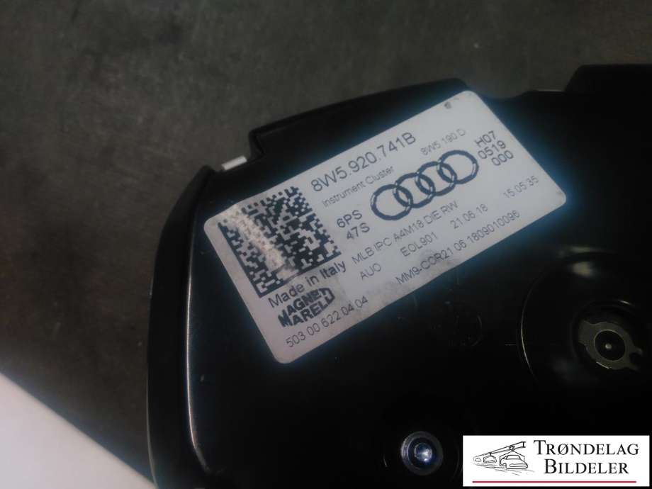 Instrumentpanel til Audi A4, Allroad 2016-->> (Type II) (B9) (B9) (MAGNETTI MARELLI|8W5 920 741 B|)