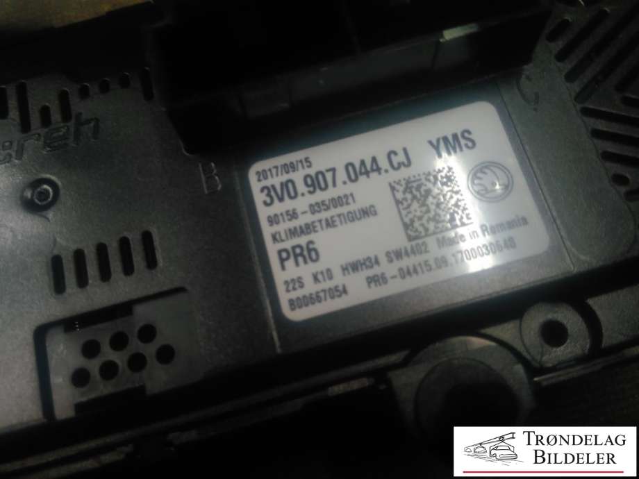 Varmeapparat betjening til Škoda Superb 2015-->> (Type III)  (3V0 907 044 CJ|90156-035|)