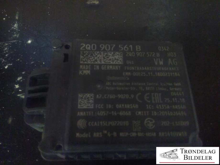 Sensor radar til Škoda Kodiaq 2017-->> (2Q0 907 561 B|2Q0 907 572 B|)