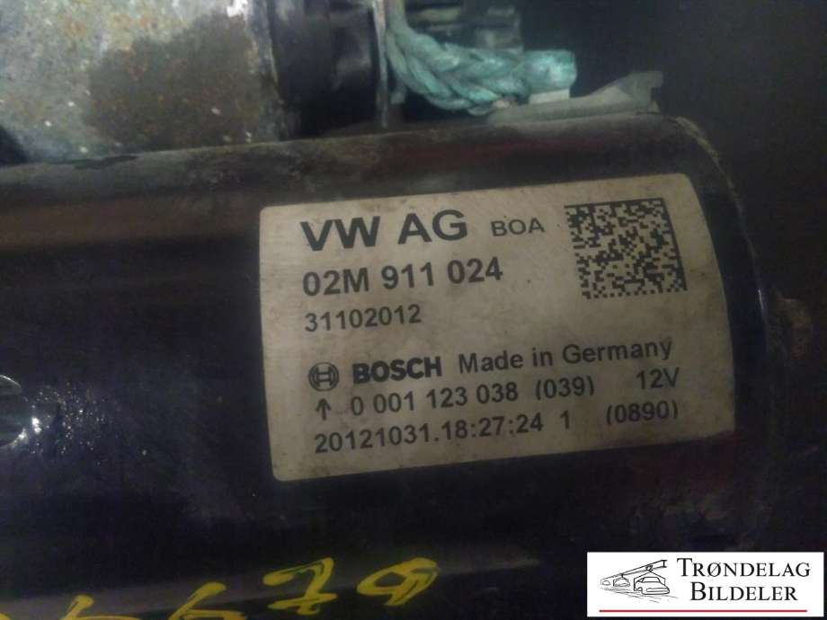 Starter diesel til Škoda Octavia 2009-2013 (Type II, Fase 2)  (VW AG|02M 911 024|0 001 123 038|)