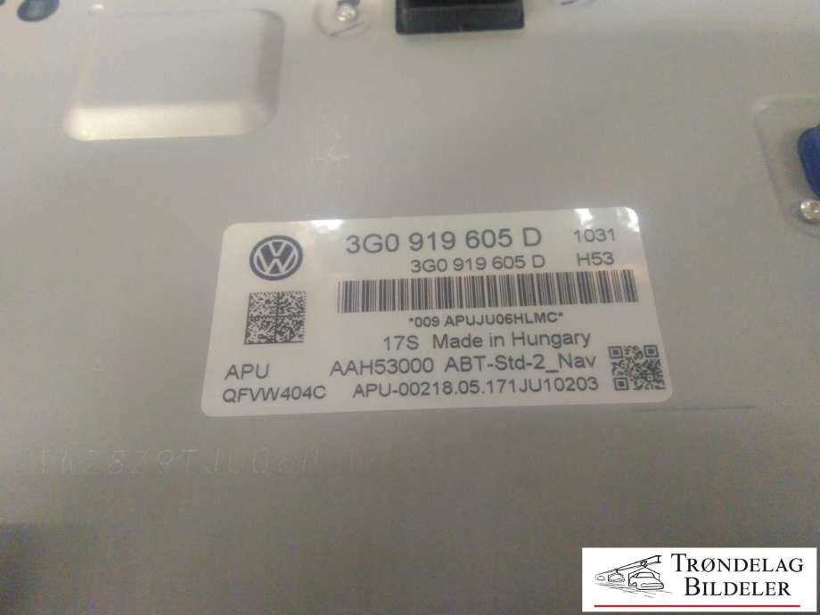 Bilstereo navigasjon skjerm til VW Golf Sportsvan 2014-2018 (3G0 919 605 D|)