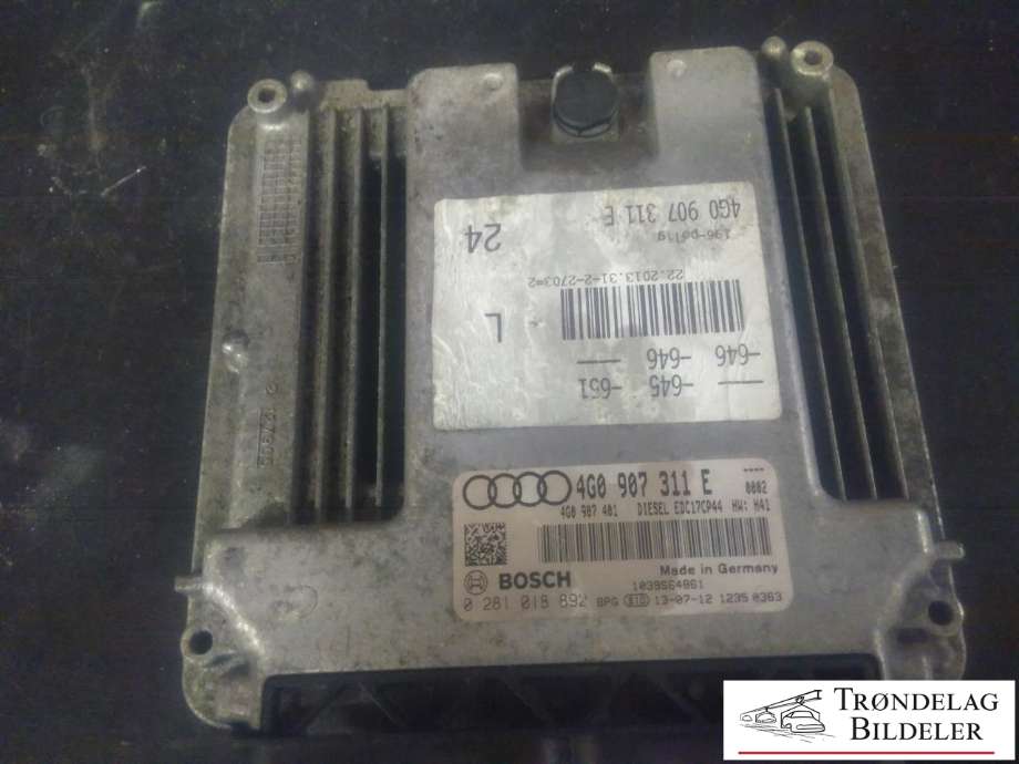 Styreenhet motor til Audi A6, Allroad 2012-2014 (Type III, Fase 1) (C7) (C7) (BOSCH|4G0 907 311 E|4G0 907 401|)