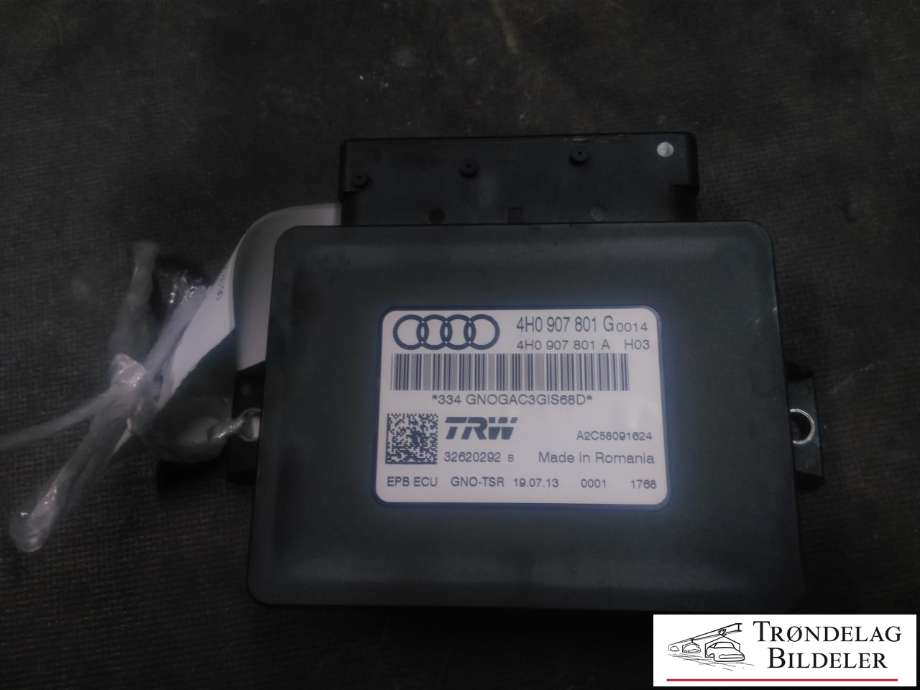 Styreenhet elektrisk parkbrems (EPB - Electric Parking Brake) til Audi A6, Allroad, 2012-2014 (Type III, Fase 1) (C7) (C7) (TRW|4H0 907 801 G)