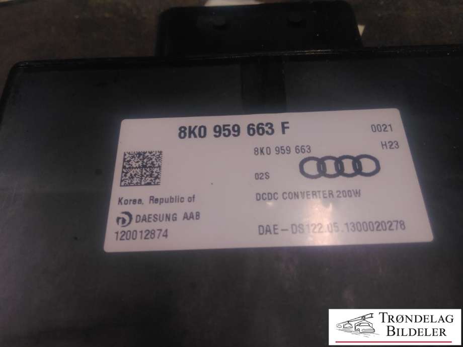 Styreenhet batteri til Audi A6, Allroad 2012-2014 (Type III, Fase 1) (C7) (C7) (8K0 959 663 F|120012874|)