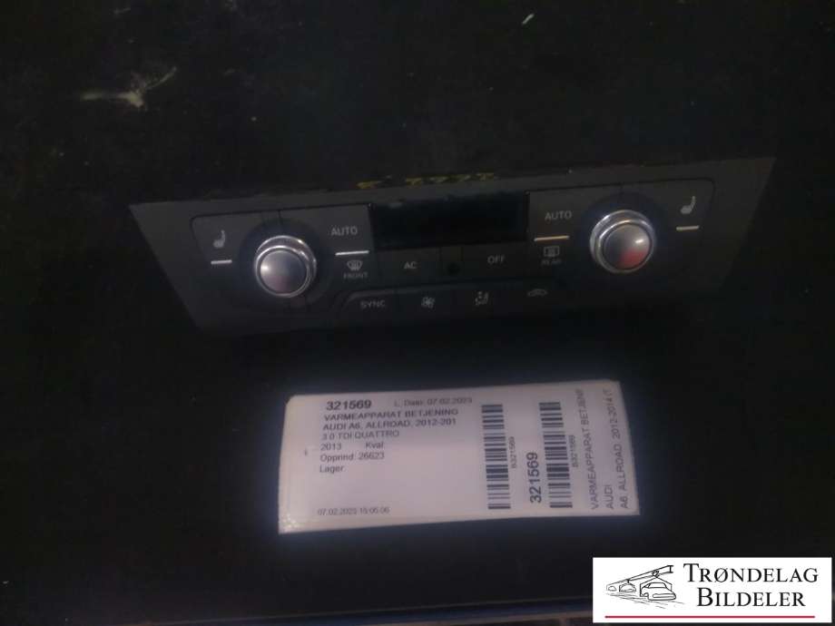 Varmeapparat betjening til Audi A6, Allroad 2012-2014 (Type III, Fase 1) (C7) (C7) (CONTINENTAL|4G0 820 043 AE|A2C81395600|)