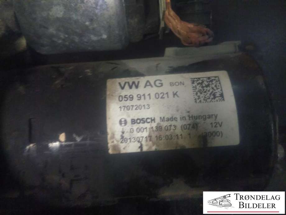 Starter diesel til Audi A6, Allroad 2012-2014 (Type III, Fase 1) (C7) (C7) (VW AG|059 911 021K|0 001 139 073|)