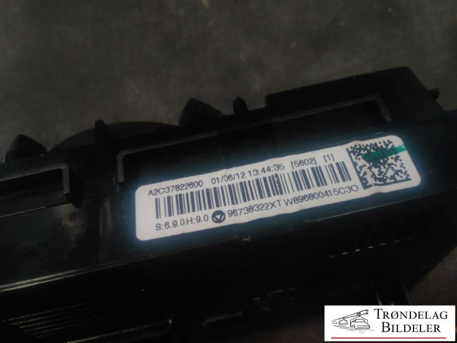 Varmeapparat betjening til Peugeot 3008 2009-2016 (Type I) (96738322XT|A2C37822600|)