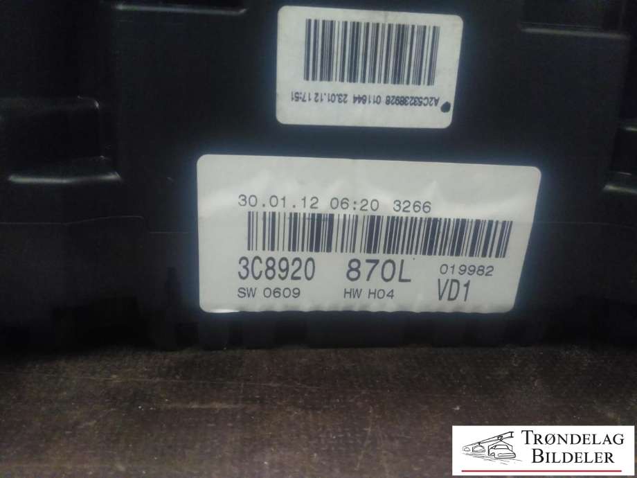 Instrumentpanel til VW CC 2012-2014 (PASSAT CC) (PASSAT CC) (3C8 920 870 L|)